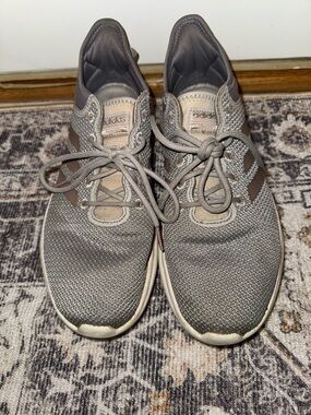 adidas Women’s Gray Knit Lace-Up Sneakers